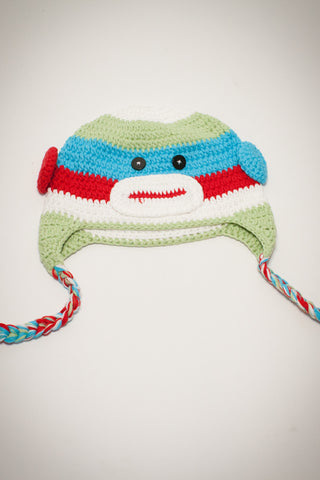 Sock monkey hat, rainbow