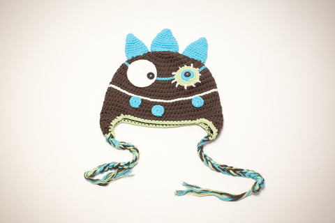 Monster hat, stitch, brown